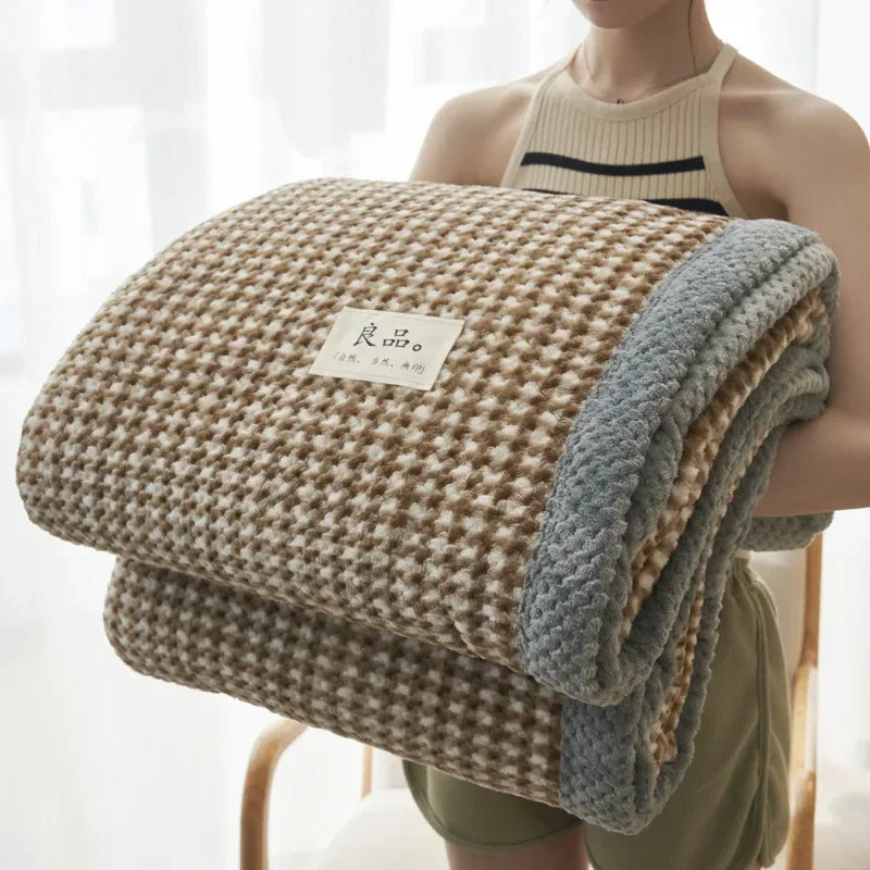 Knit Blanket Throw Soft Chenille, Crochet, Handmade Knit Throw Blanket for Couch Bed.