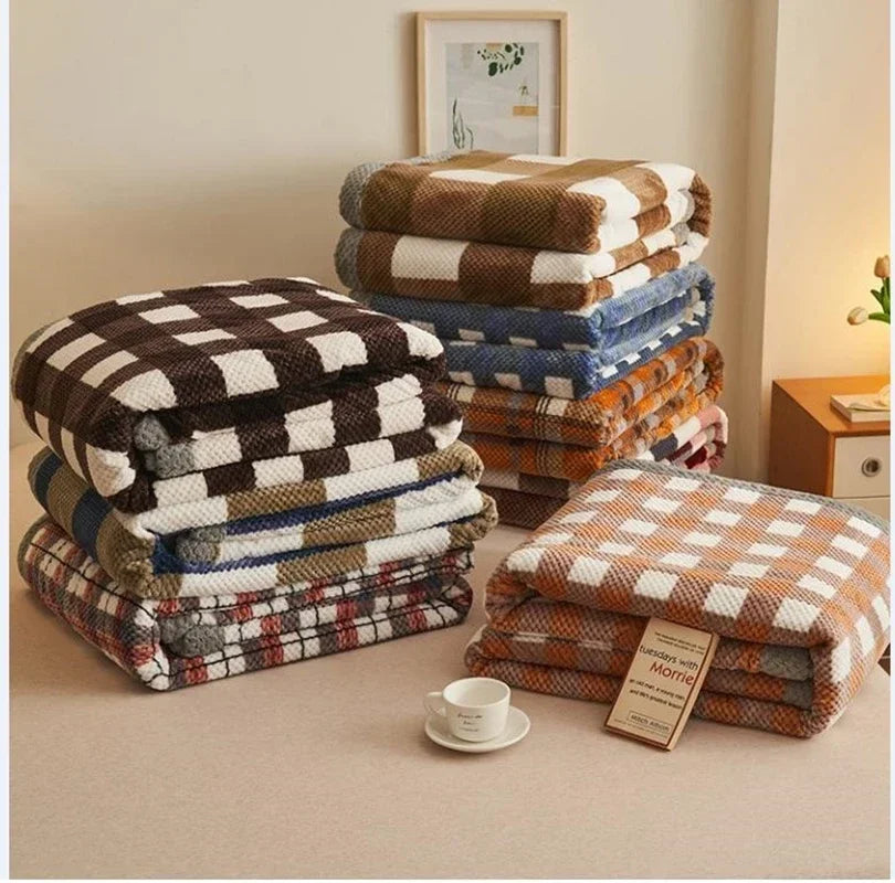 Knit Blanket Throw Soft Chenille, Crochet, Handmade Knit Throw Blanket for Couch Bed.