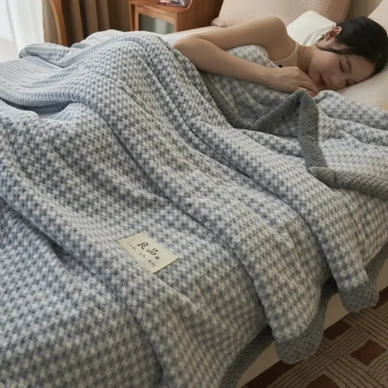 Knit Blanket Throw Soft Chenille, Crochet, Handmade Knit Throw Blanket for Couch Bed.