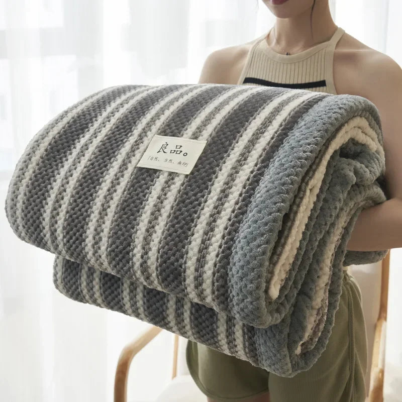 Knit Blanket Throw Soft Chenille, Crochet, Handmade Knit Throw Blanket for Couch Bed.