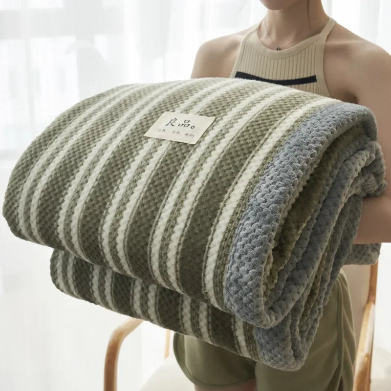 Knit Blanket Throw Soft Chenille, Crochet, Handmade Knit Throw Blanket for Couch Bed.